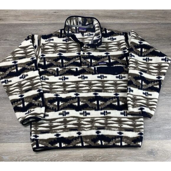 Patagonia Synchilla Snap-T Fleece Shepherds Knit Aztec Mens Medium NWOT - Picture 1 of 12